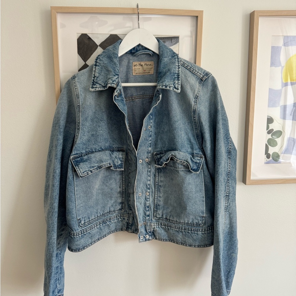 We The Free Light Blue Denim Jacket